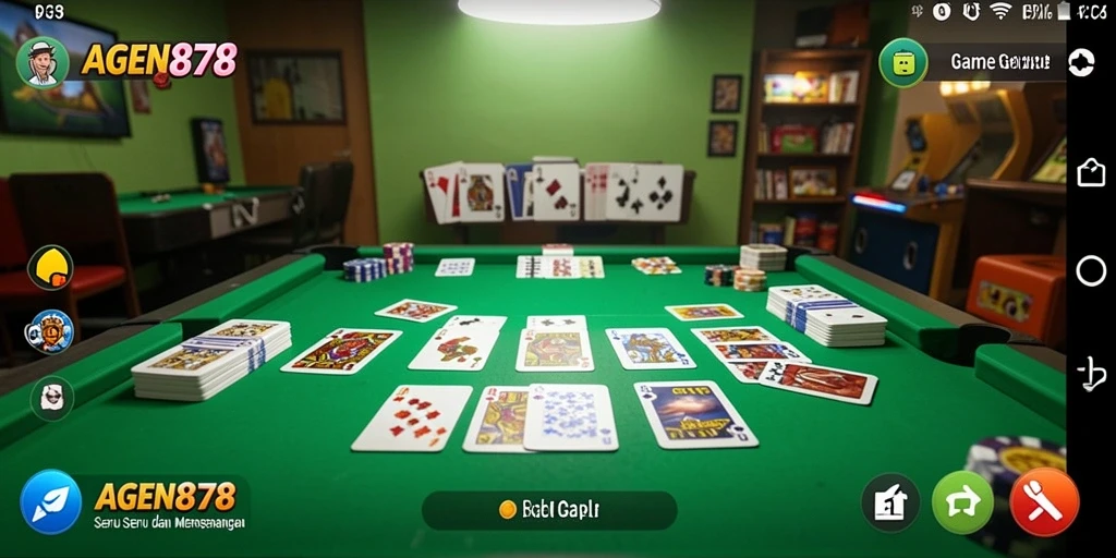 Screenshot AGEN878 menampilkan keseruan bermain Gaple secara online.