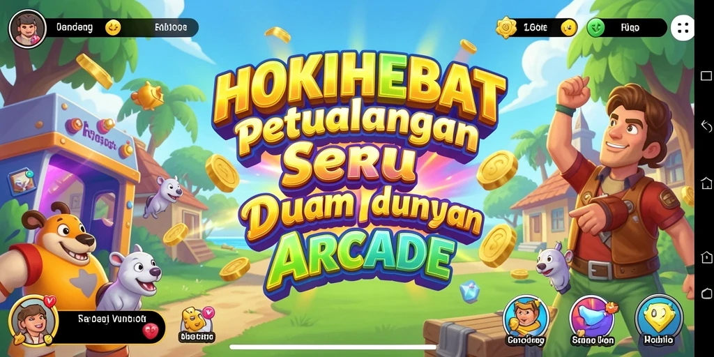 Tangkapan layar utama HOKIHEBAT menampilkan gameplay yang dinamis dan penuh warna.