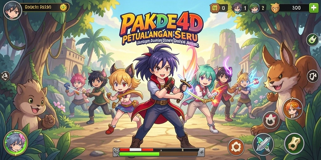 Gameplay PAKDE4D yang penuh aksi dan karakter anime menarik.